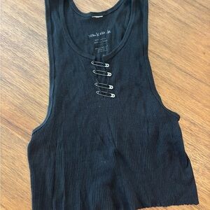 Brandy Melville Black Tank with Pin Accents